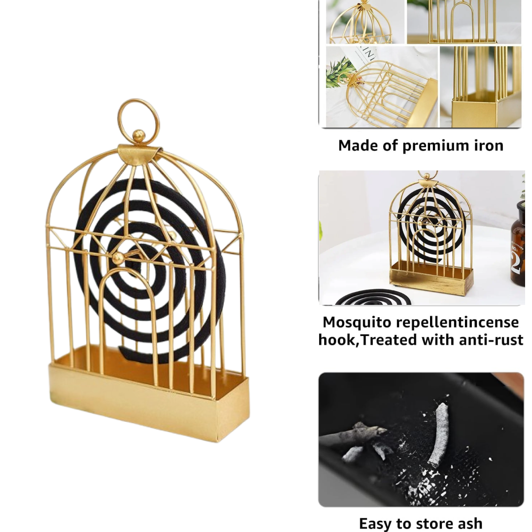 Mosquito Coil Holder – Decorative Vintage Iron Birdcage | FlyTamer