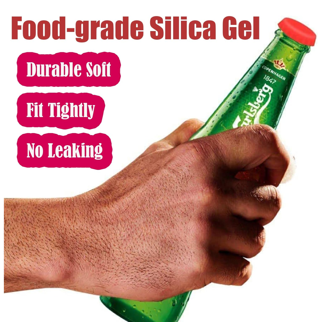 Silicone Bottle Caps – 6-Pack Reusable Soda & Beer Seals | Siplix