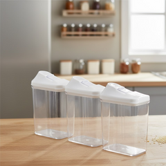 Kitchen Storage Jars Set – 3pc BPA-Free & Stackable | CookAura