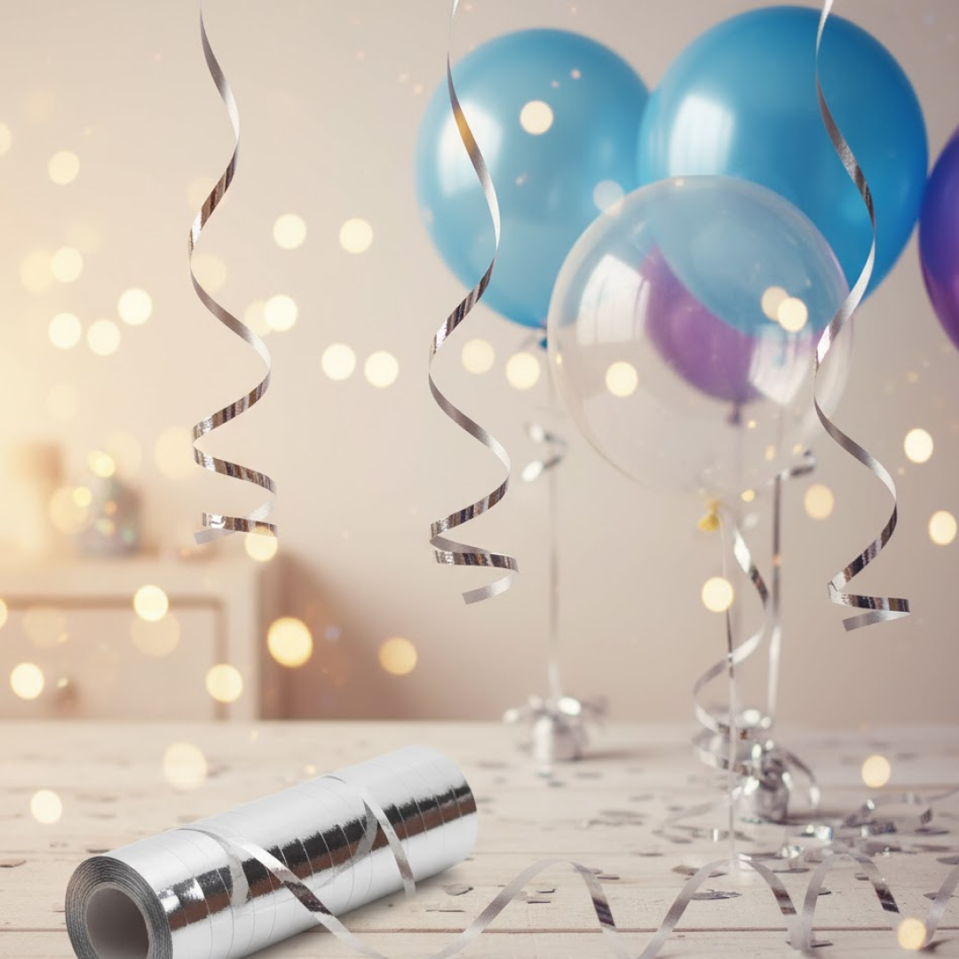 Silver Balloon Ribbon – 36 Pcs Set for Parties & Weddings | Styleva
