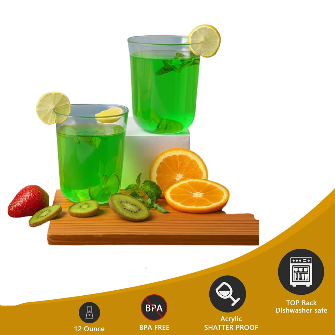 Mojito Glass Set – Durable 300ml Reusable Plastic Glasses Set of 6