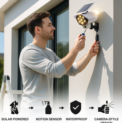 Solar Security Camera Light – Dummy Motion Sensor for Outdoor Safety | AutoSafeo