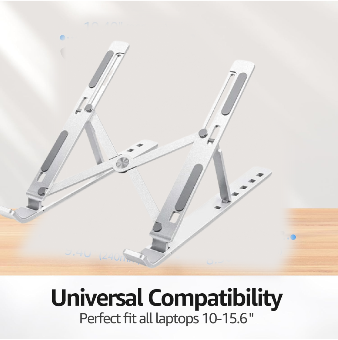 Portable Laptop Stand – 6-Angle Metal Riser for Desk | Wiregenix