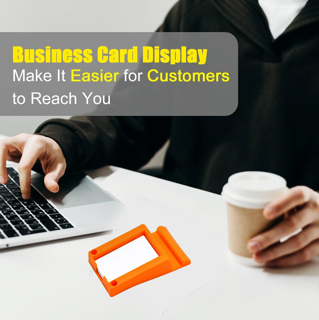 Plastic Business Card & Mobile Holder Ð Space-Saving Desk Organizer