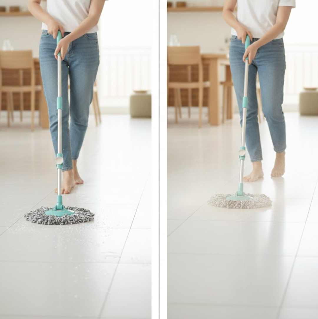 360 Spin Mop with Wheels – Microfiber, Auto-Fold Handle | Ganesh