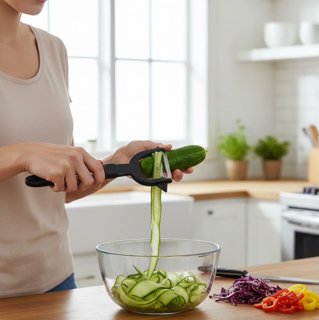 Julienne Vegetable Peeler – 2-in-1 Stainless Steel Blades | Quickslice