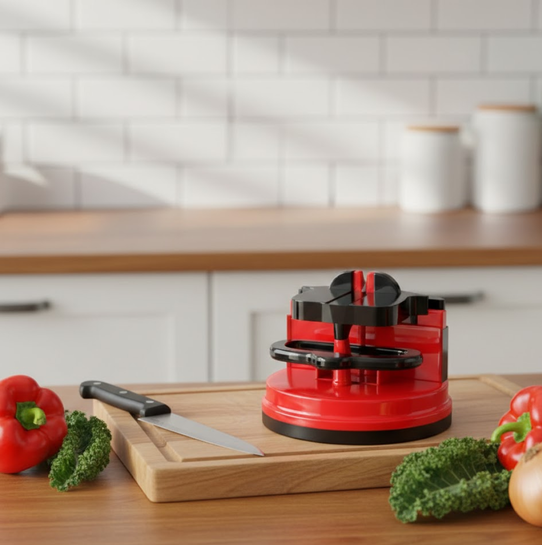 Manual Kitchen Knife Sharpener – 3-Stage Easy-Grip | Quickslice