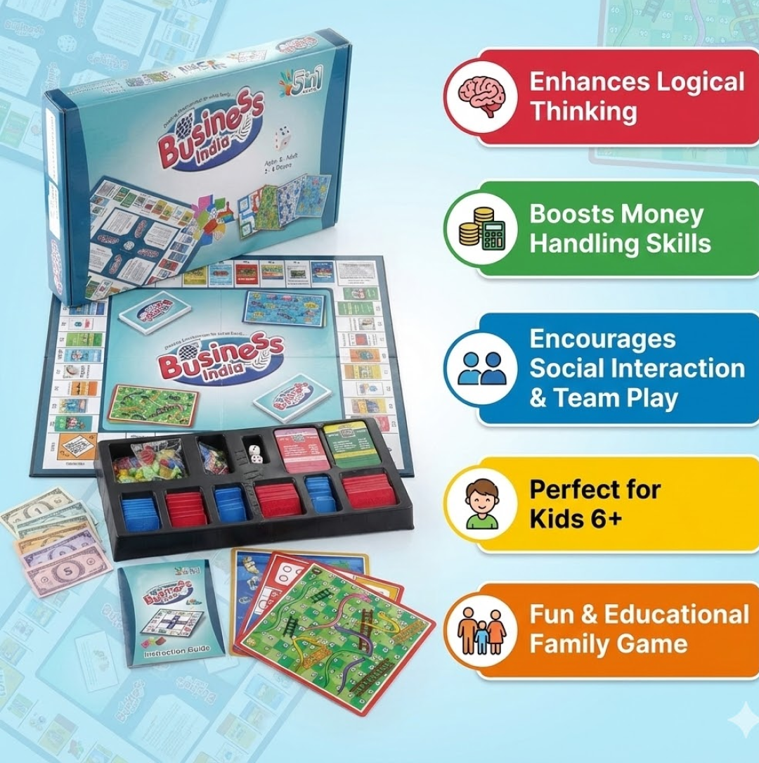 Business Board Game for Kids – 5-in-1 Educational Fun | Aditi