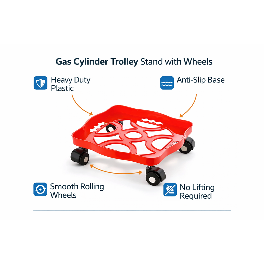 Gas Cylinder Trolley – Square Plastic with Wheels |