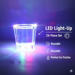 LED Light-Up Shot Glass Set – Vibrant Party Drinkware 24 Pc