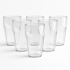 Close up of crystal clear finish on durable transparent smoothie glass tumbler