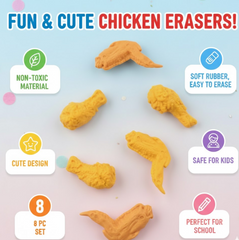 Chicken Erasers – Fun Wing & Leg Set | TinyTrendy