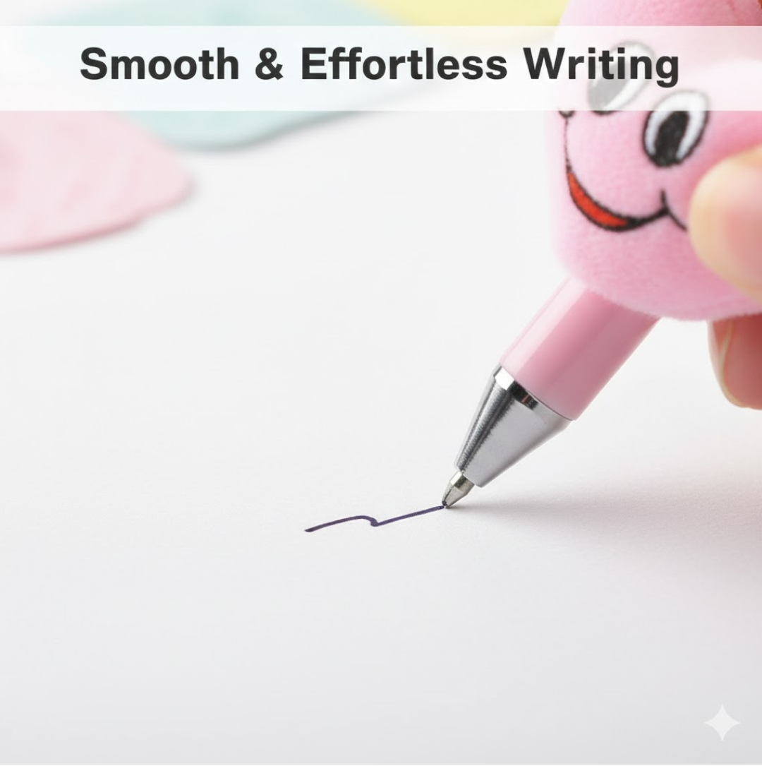 Cartoon Ballpoint Pens – 12-Pack Heart & Rattle Design | InkGlow