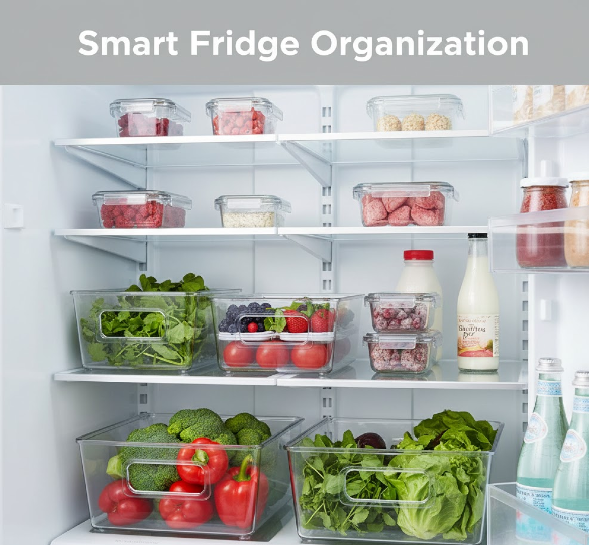 Refrigerator Organizer Bin – Clear Stackable with Handle | Organivo