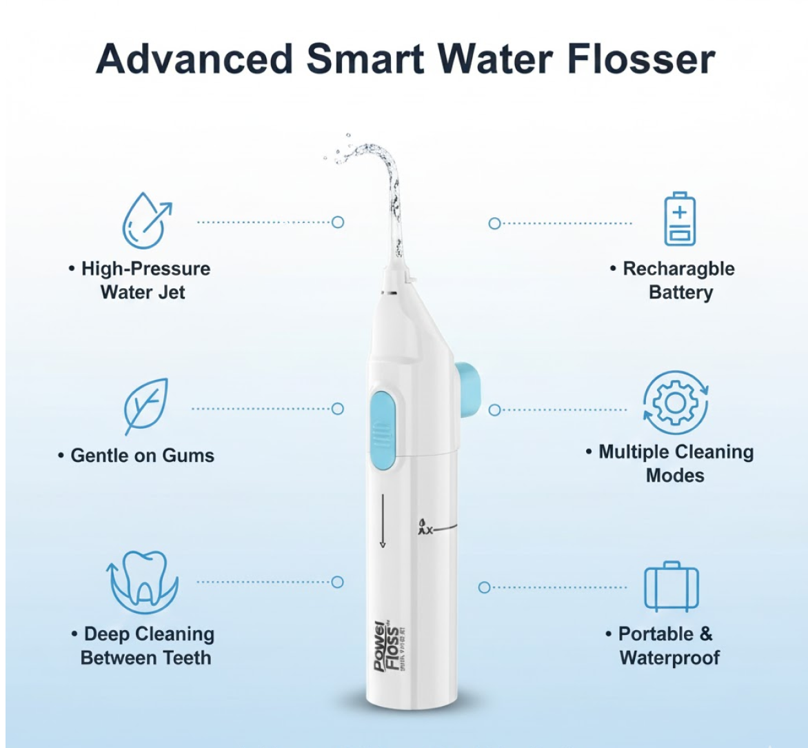 Water Flosser – Portable Smart Device for Gum Health | Velvet Wipe