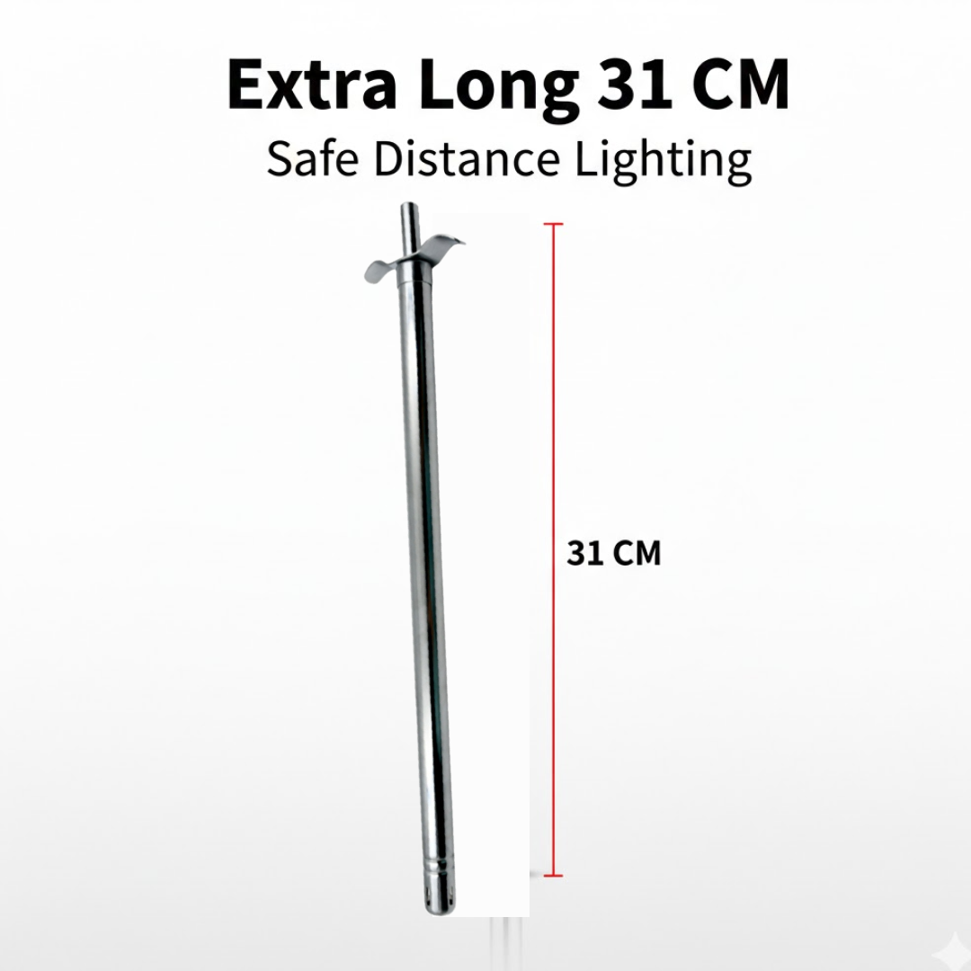 Stainless Steel Gas Lighter – Long Spark for Kitchen | CookAura