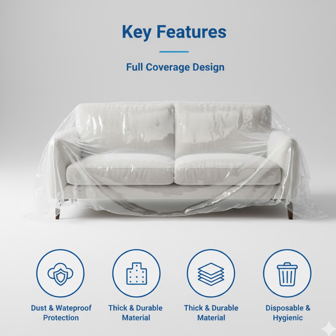Disposable Furniture Cover – Thick Plastic Dust Proof | Styleva