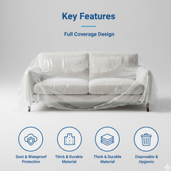 Disposable Furniture Cover – Thick Plastic Dust Proof | Styleva