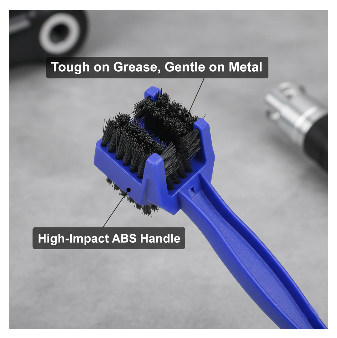 Motorbike Chain Cleaner – Efficient 3D Brush Tool for Bikes | Velvet Wheels