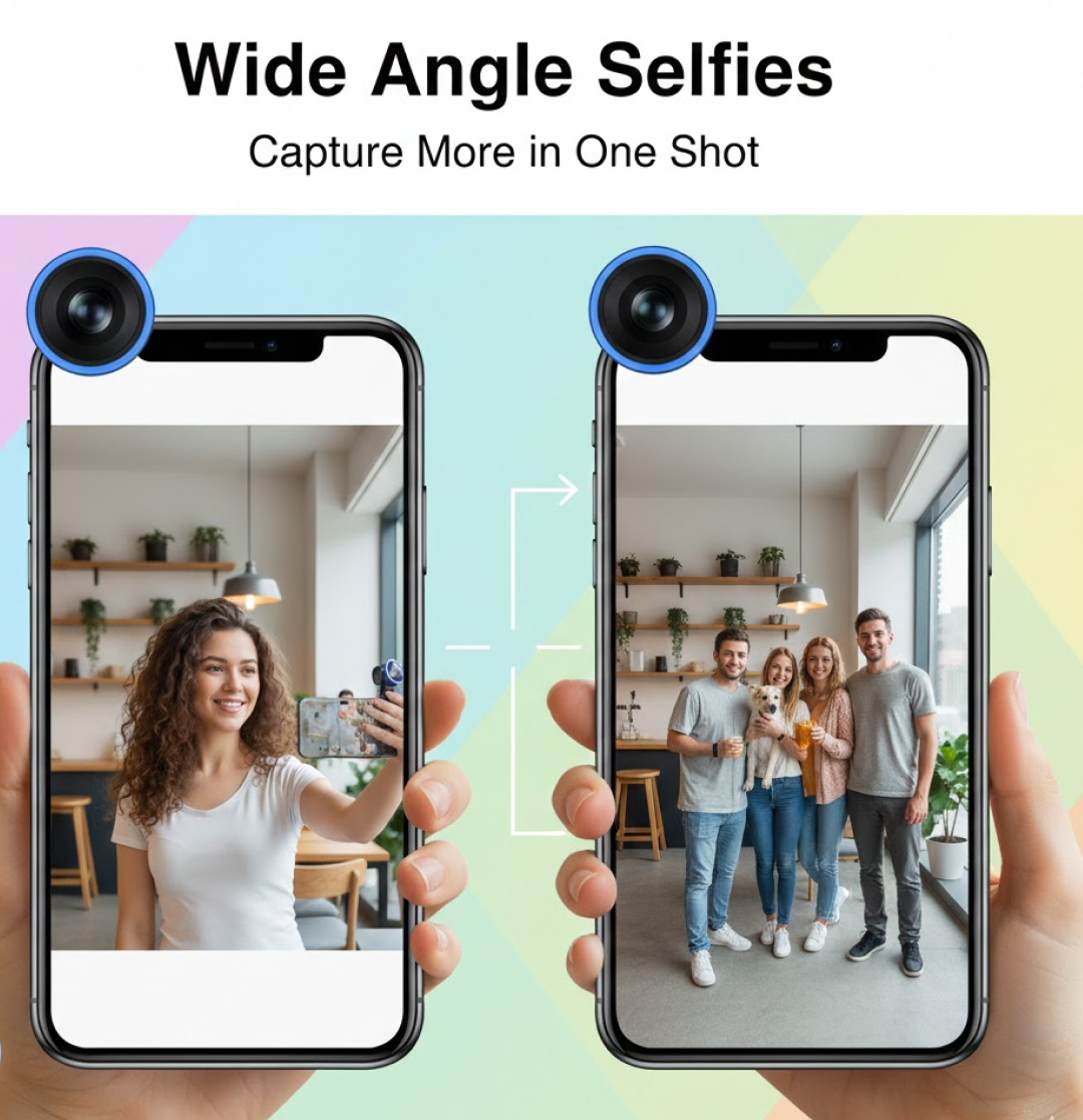 Wide-Angle Selfie Lens – Universal Clip for Stunning Mobile Photos