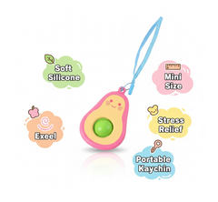 Avocado Push Pop Keychain – Portable Stress Relief Fidget Toy