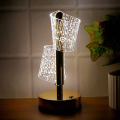Crystal LED Double Shade Table Lamp – Elegant Home Lighting