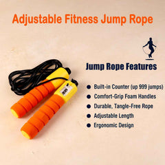 Adjustable Fitness Jump Rope – Digital Counter & Anti-Slip Grip