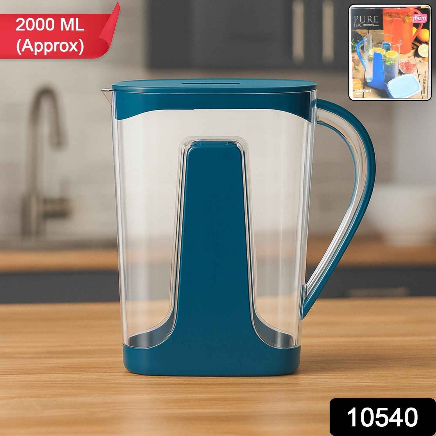 Water Jug – 2000ml Large Capacity Transparent Plastic