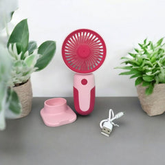 USB desk fan with stand for hands-free cooling