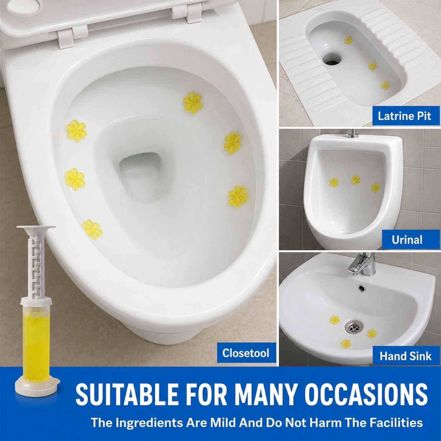 Flower-Shaped Toilet Gel Cleaner with Box Ð Effective stain removal