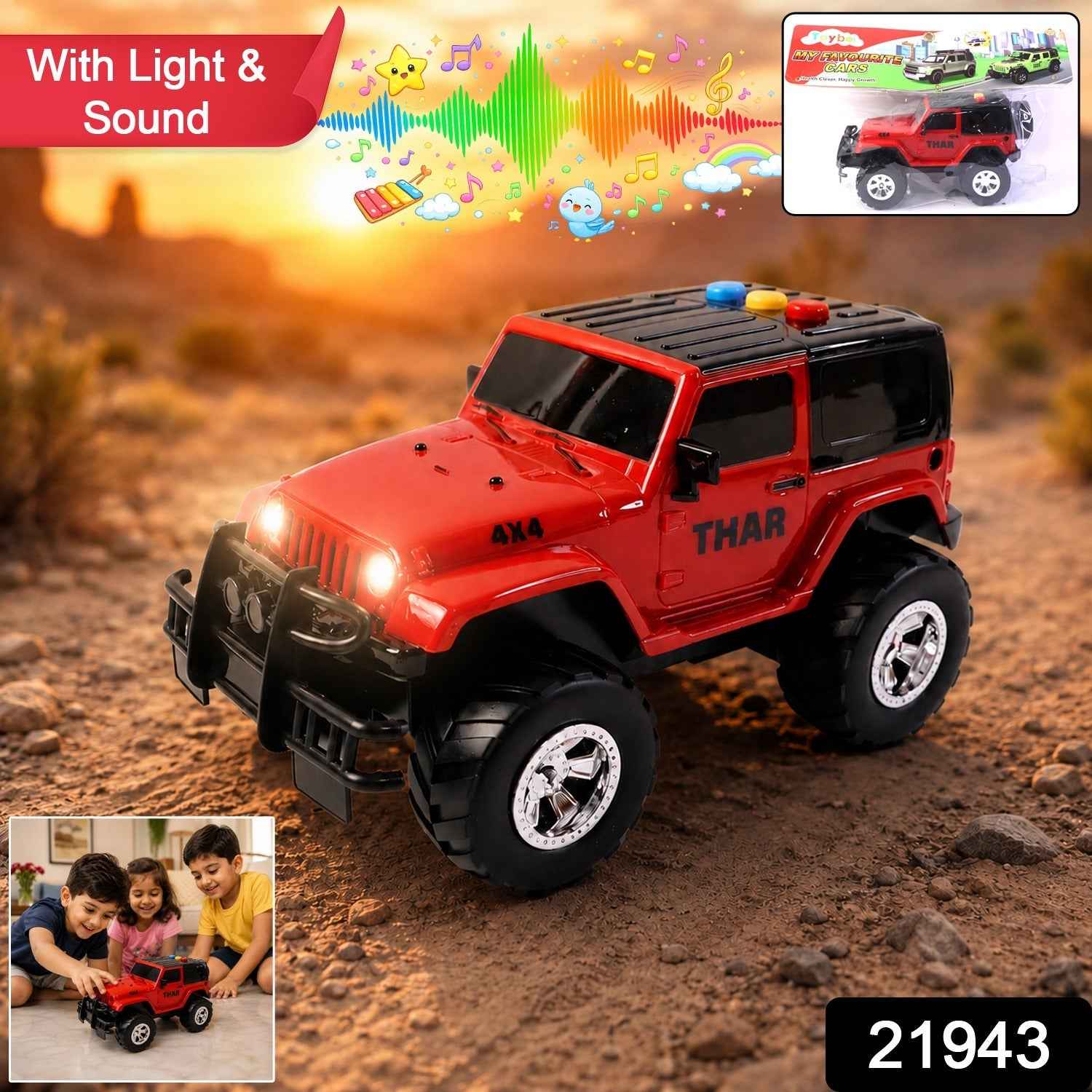 Kids Hunter Off-Road Toy Jeep – Light & Sound for Adventures
