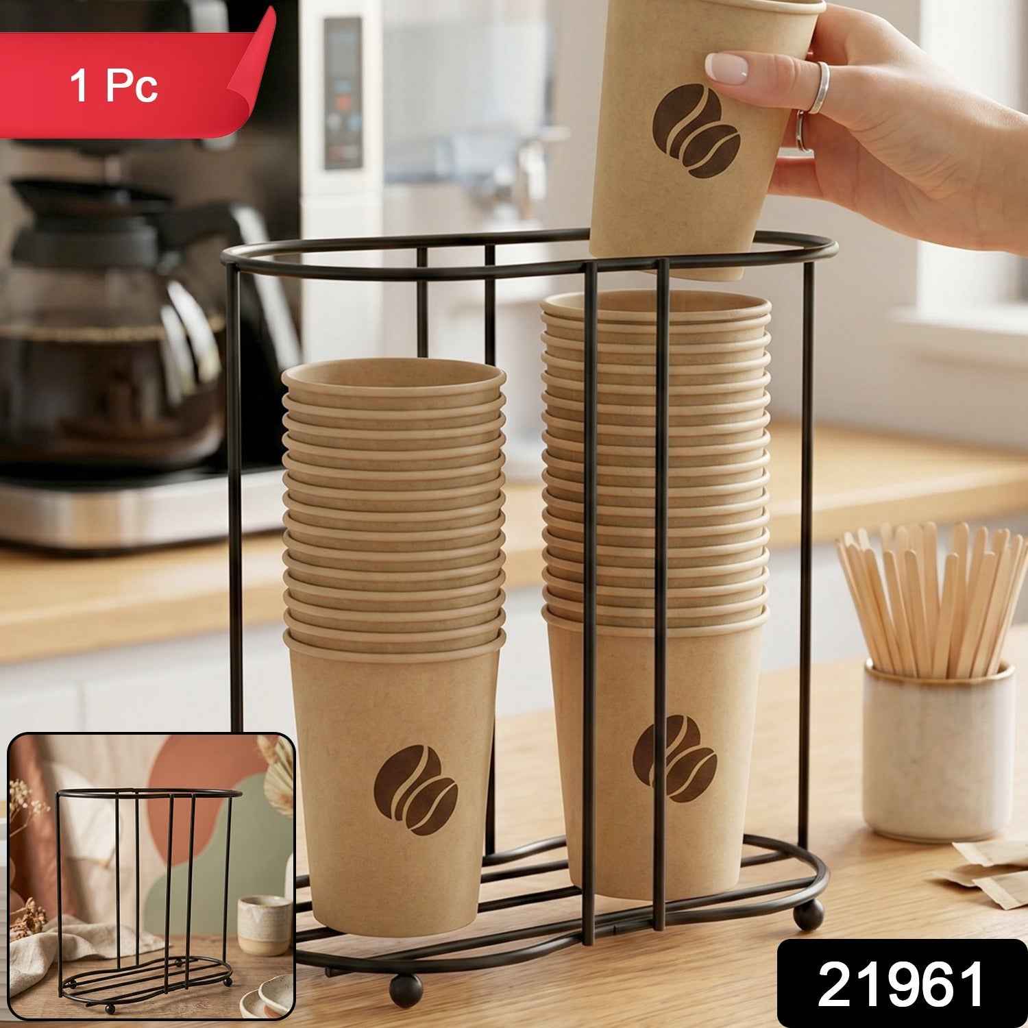 Metal Desktop Water Cup Holder Ð Space-Saving Organizer for Cups