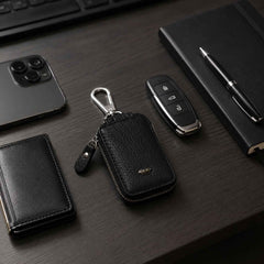 Car Key Case Ð Durable PU Leather with Zipper & Clip