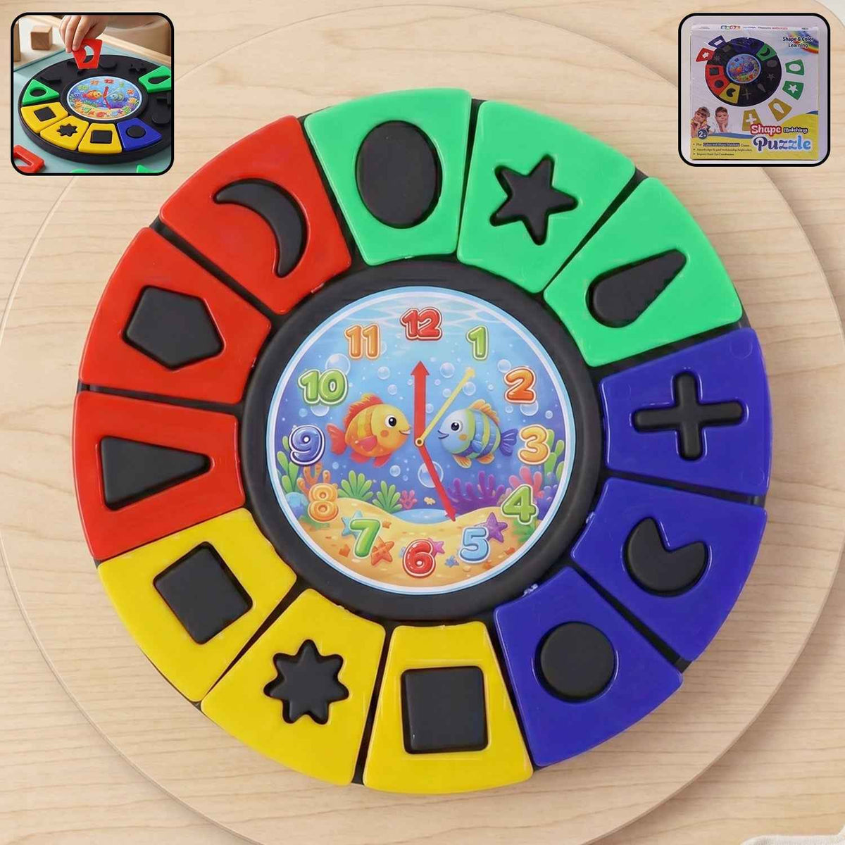 Shape & Color Matching Puzzle Toy with Clock Ð Early Learning Fun