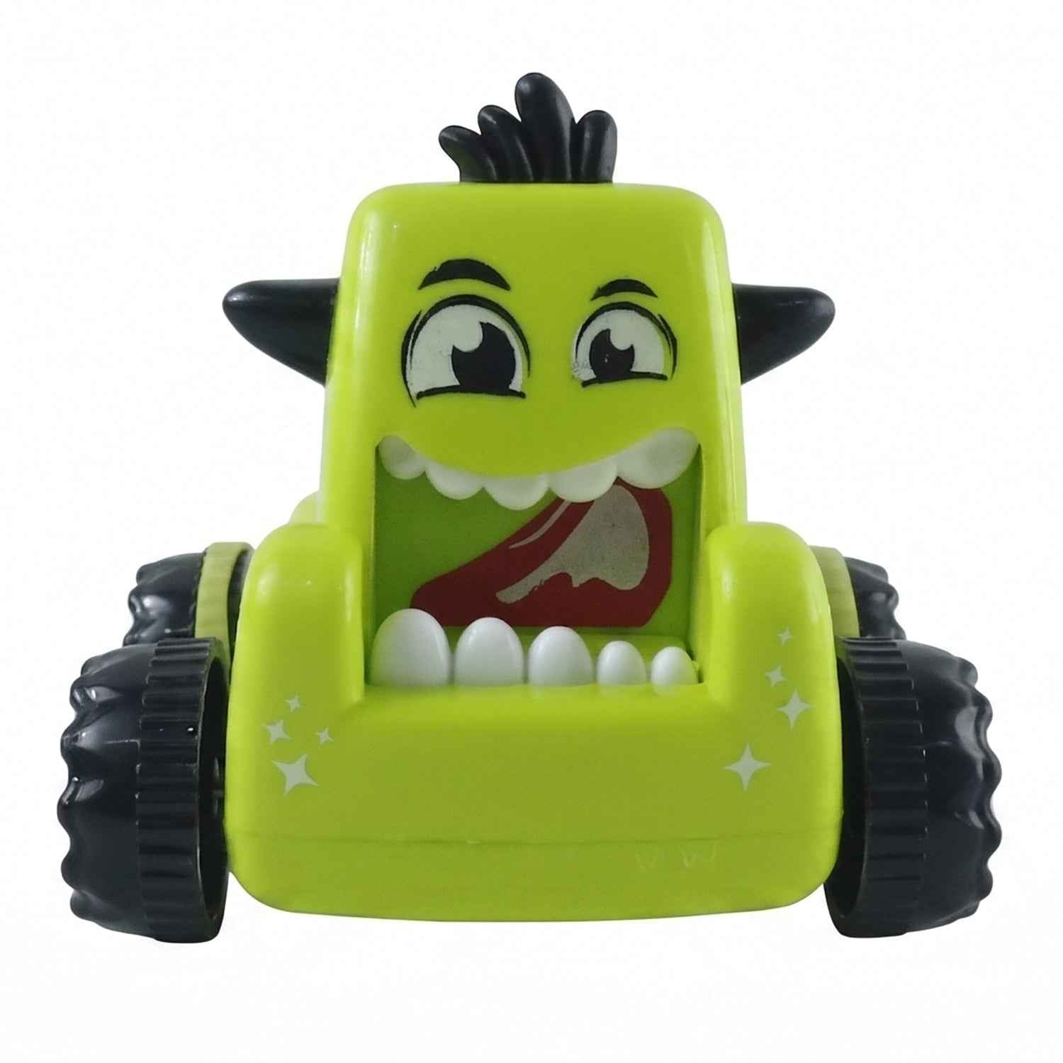 Cartoon Monster Push Back Car Toy for Kids - Eco-Friendly & Durable