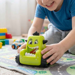 Cartoon Monster Push Back Car Toy for Kids - Eco-Friendly & Durable