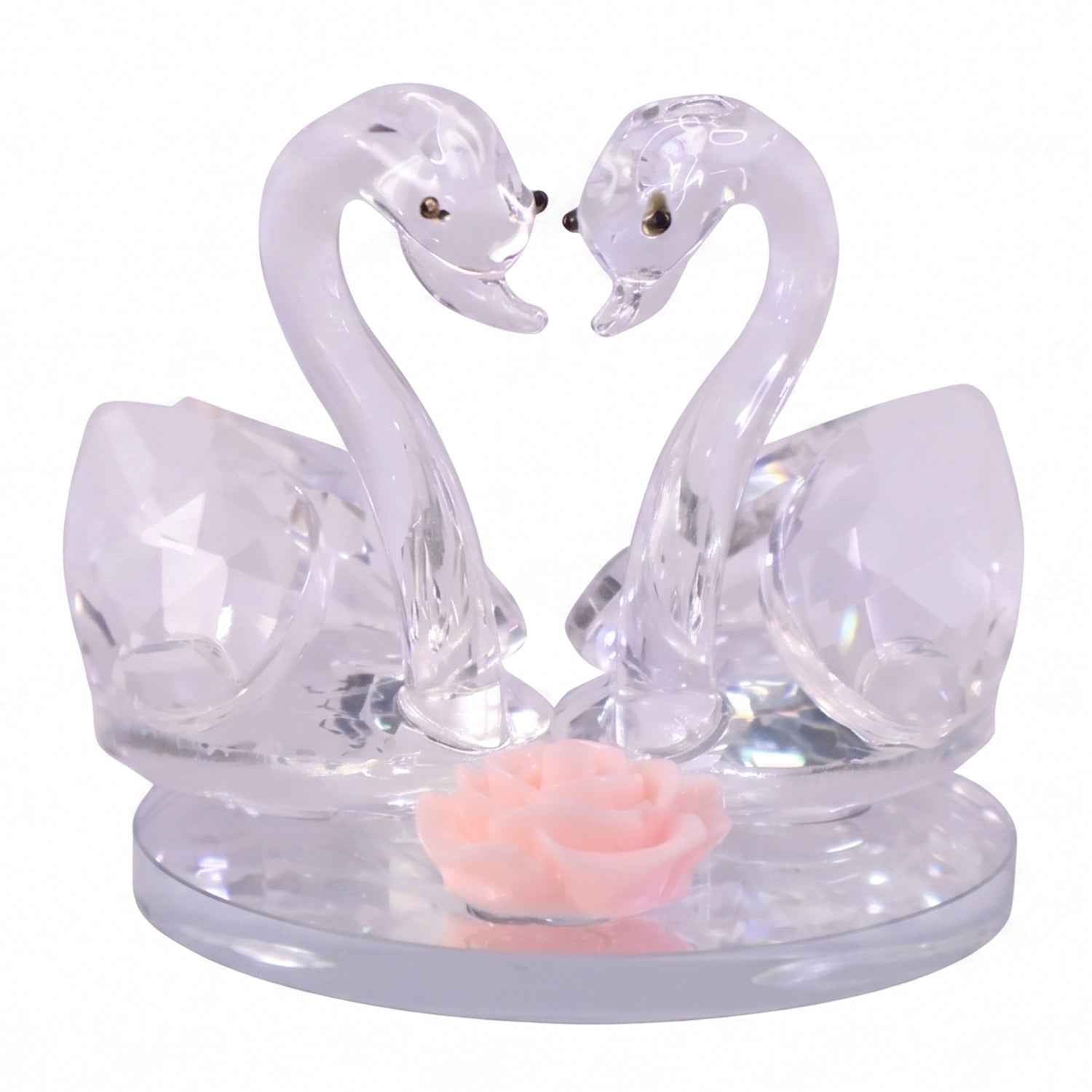 Crystal Swan Pair Showpiece Ð Elegant Decorative Gift for Love