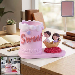 Pen Holder Stand Ð Decorative Resin Desk Organizer for Home & Office