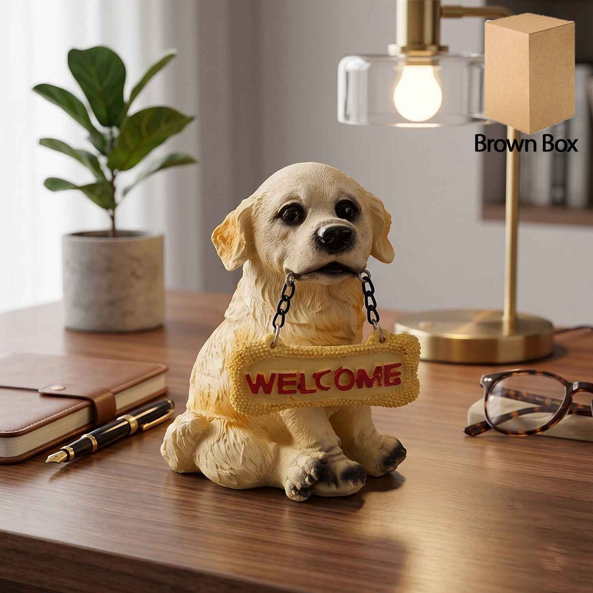 Dog Welcome Figurine Ð Charmingly Hand-Painted Home Decor