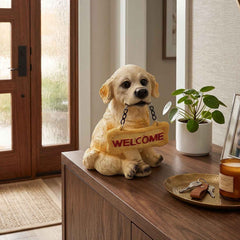 Dog Welcome Figurine Ð Charmingly Hand-Painted Home Decor