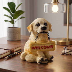 Dog Welcome Figurine Ð Charmingly Hand-Painted Home Decor