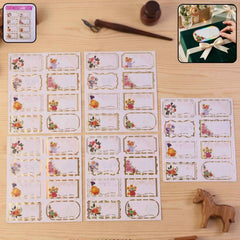 Gift Tag Stickers Ð Elegant Floral Gold Foil Labels for Gifting