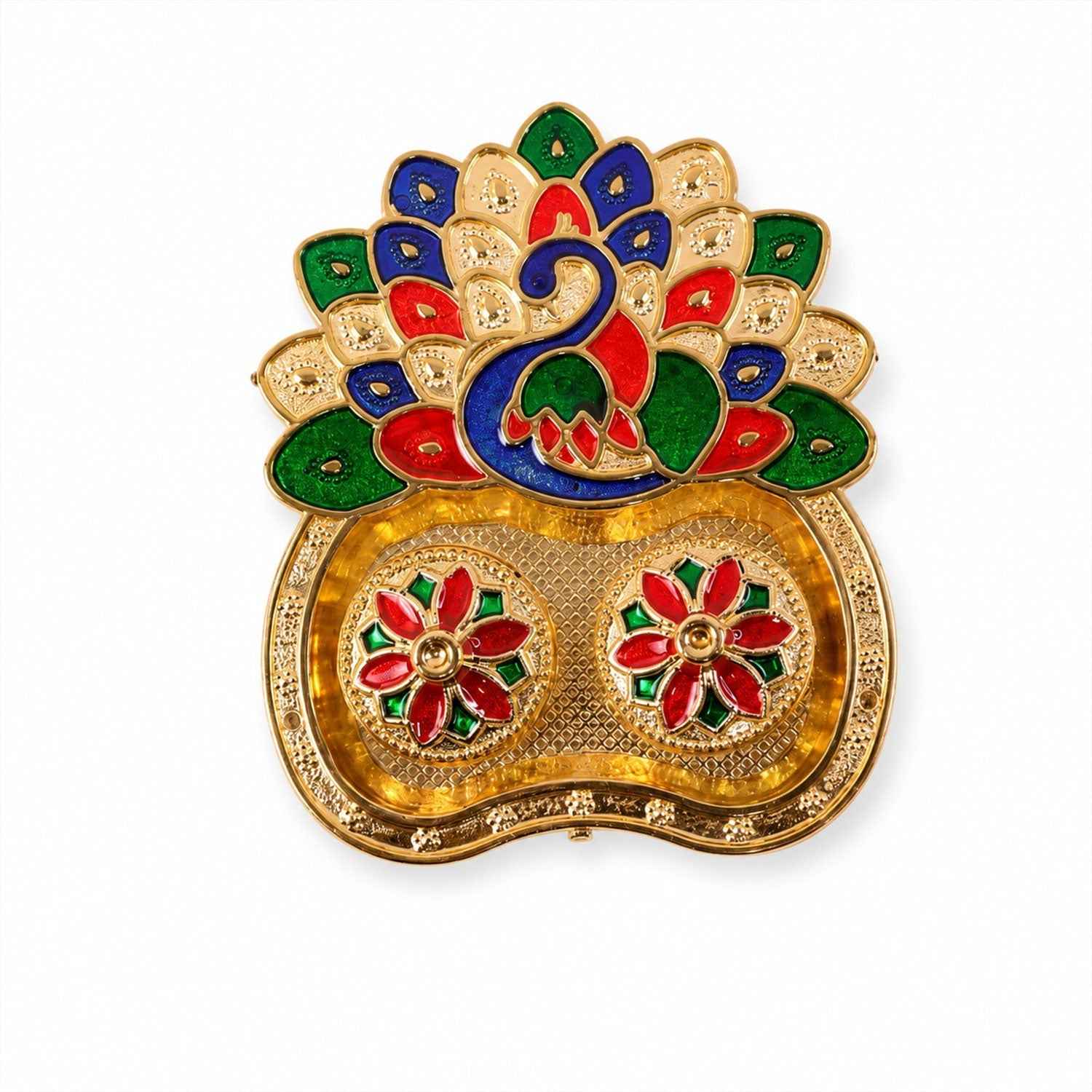 Peacock Shaped Kankavati Ð Traditional Puja Storage Box