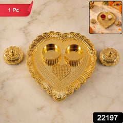 Heart Shaped Kumkum Holder Ð Elegant Puja Decor for Daily & Festive Rituals