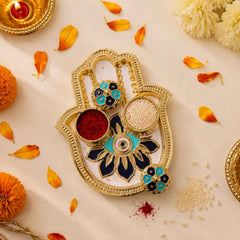 Hand Shaped Kankavati Ð Elegant Puja Storage with Enamel Work