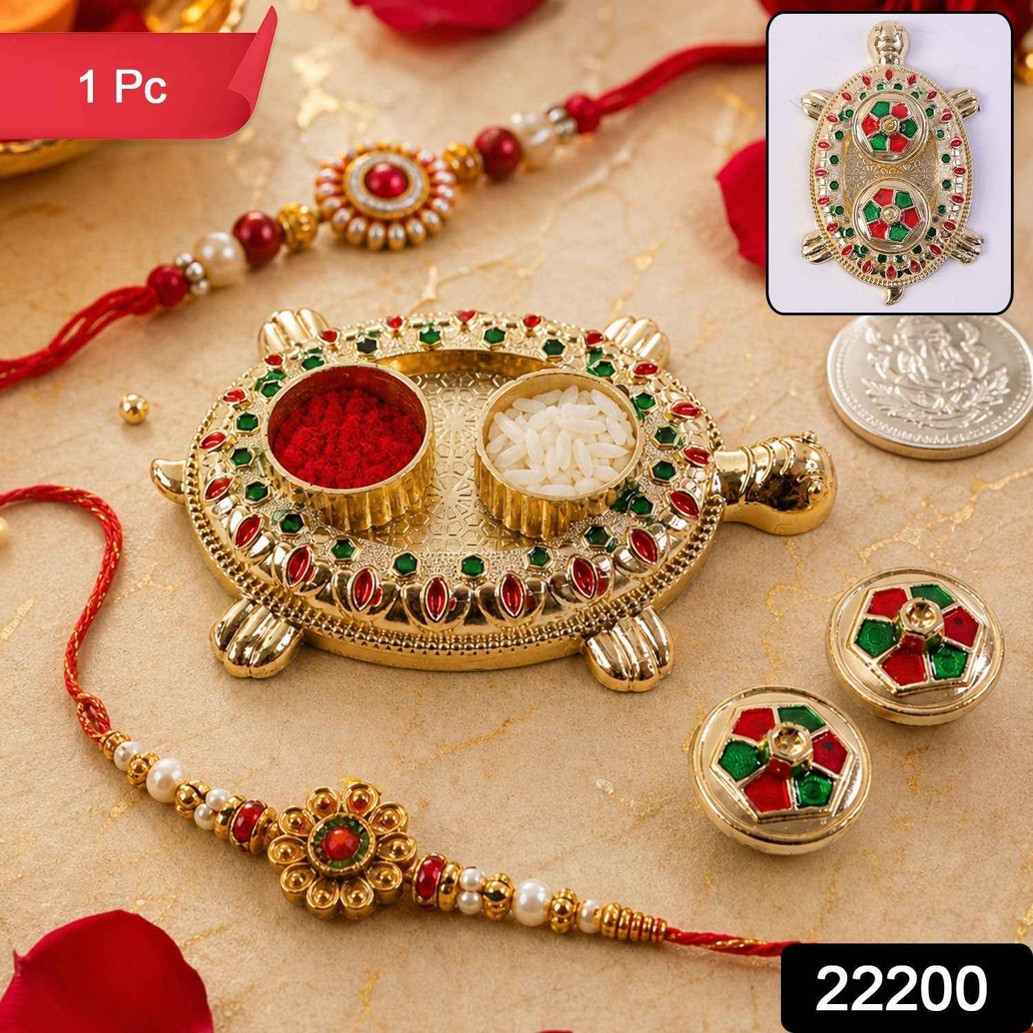 Kumkum Holder Ð Tortoise Shape for Puja & Rituals with Twin Compartments
