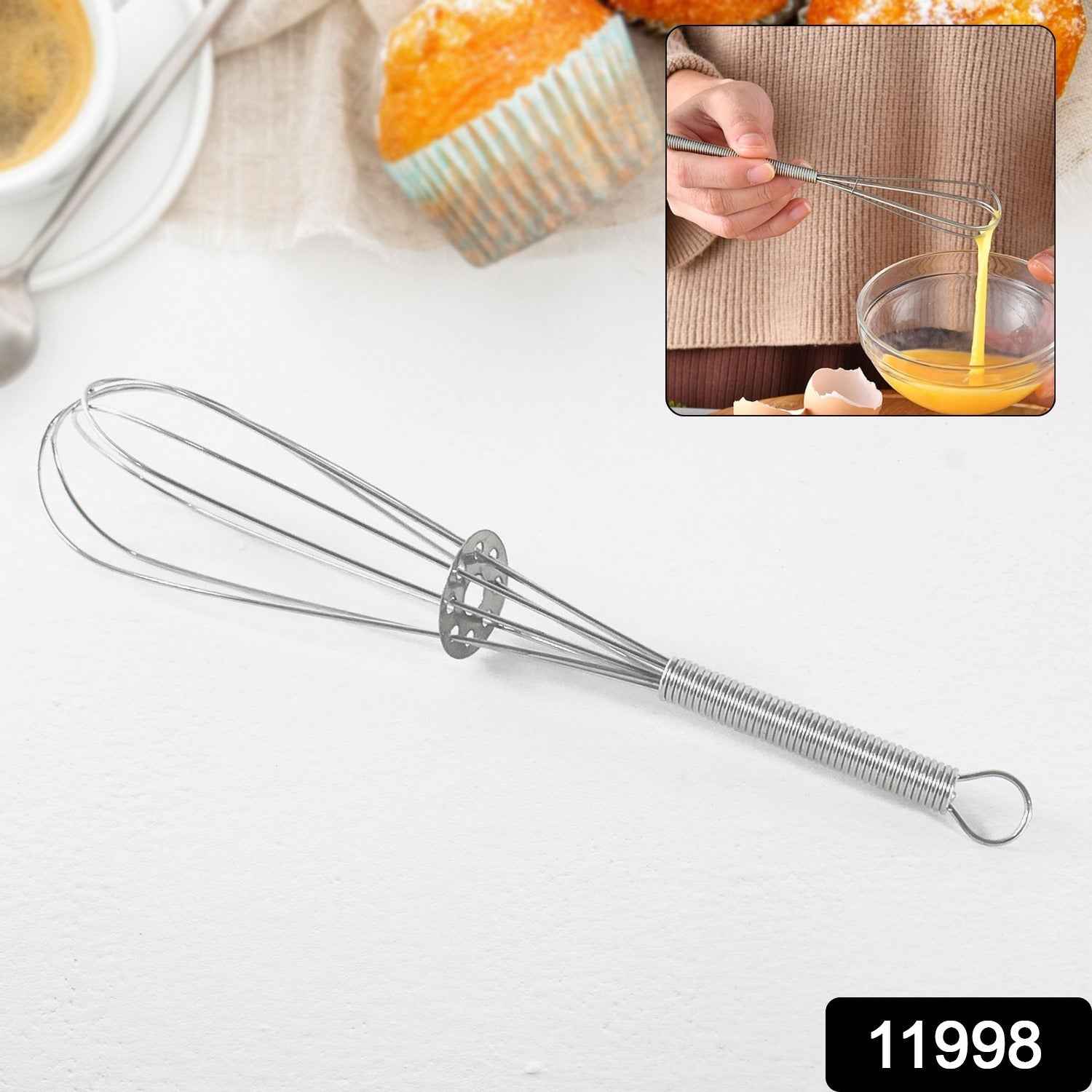 Kitchen Whisk – 16cm Stainless Steel Non-Scratch Hand Tool