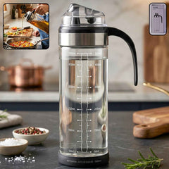 Glass Oil Dispenser Bottle Ð Leak-Proof, Auto Flip Lid & Handle