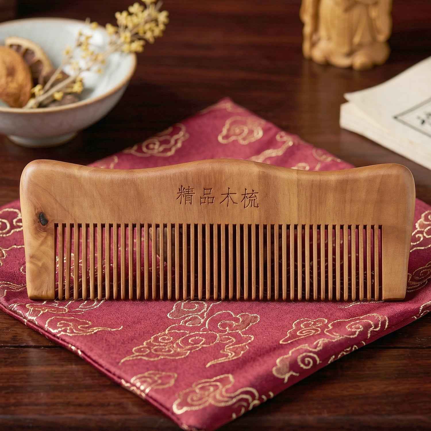 Natural Wooden Hair Comb Ð Anti Static for Silky, Tangle-Free Hair