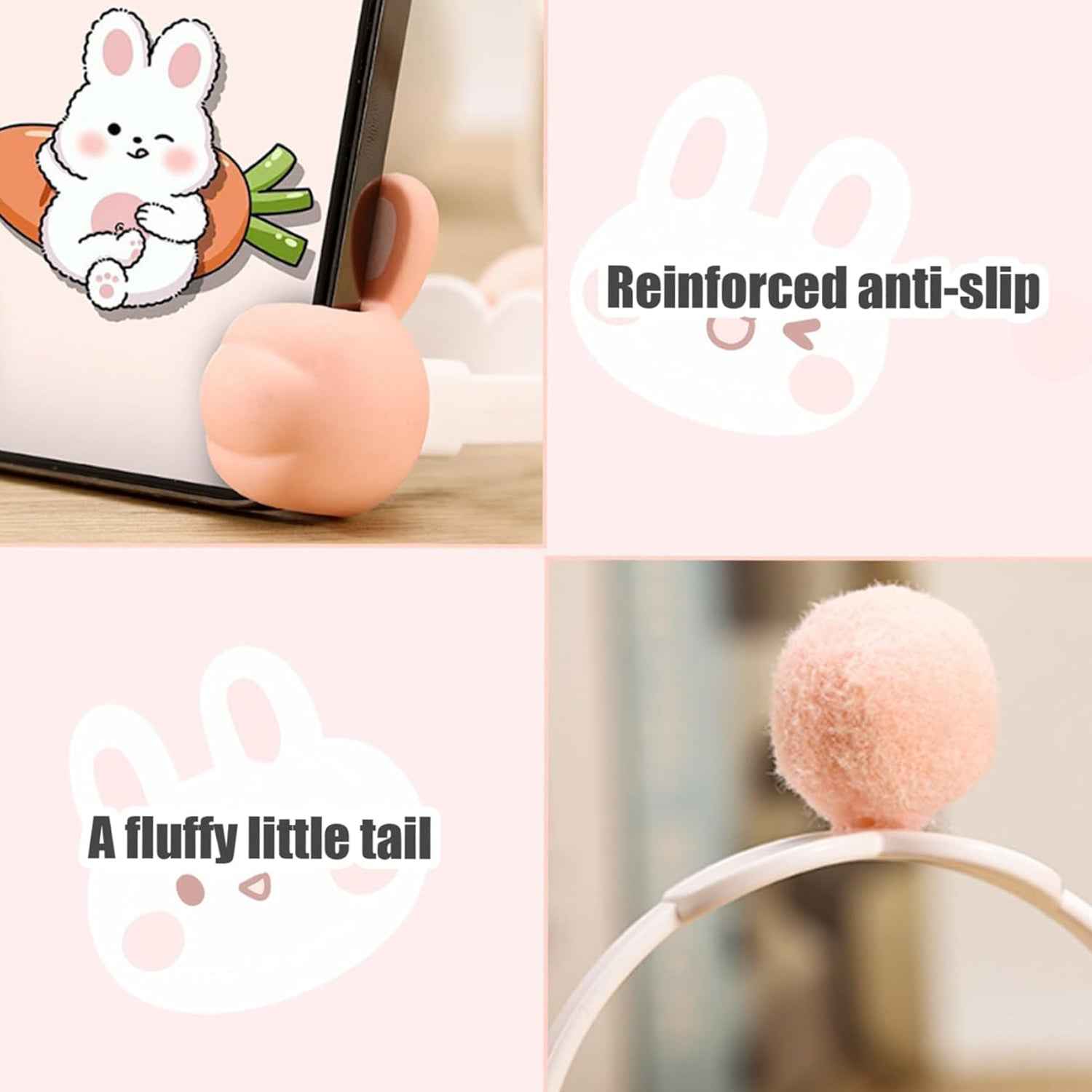 Flexible Bunny Phone Holder with Long Adjustable Neck Desktop Mobile Stand (1 Pc)